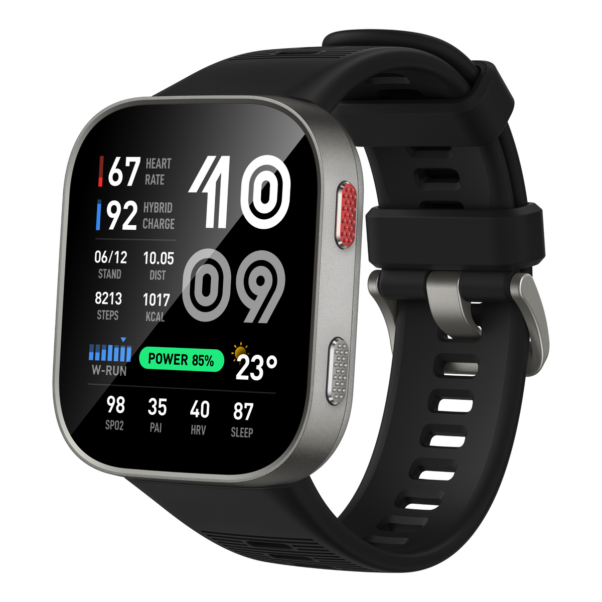 Amazfit Bip Max manufacturer reference: Silver, black band
