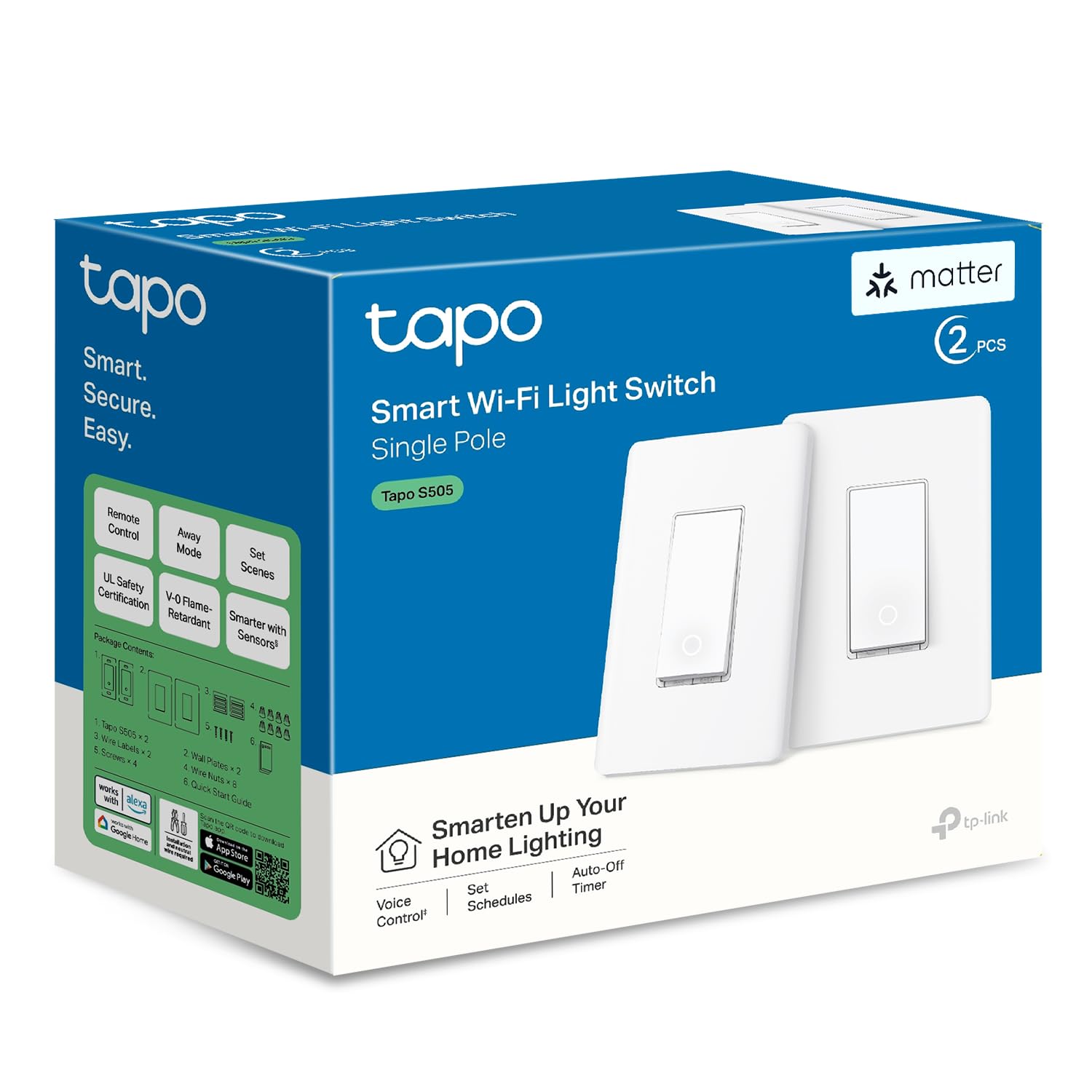 Tapo S505 — 2-Pack, single-pole switches