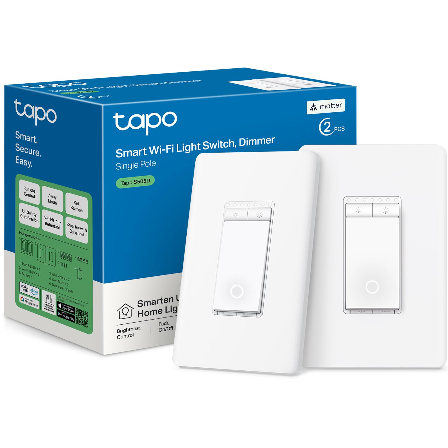 Tapo S505D — 2-Pack, single-pole dimmers