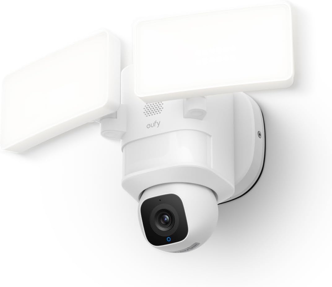 eufy Floodlight Camera E30 — White, single floodlight camera