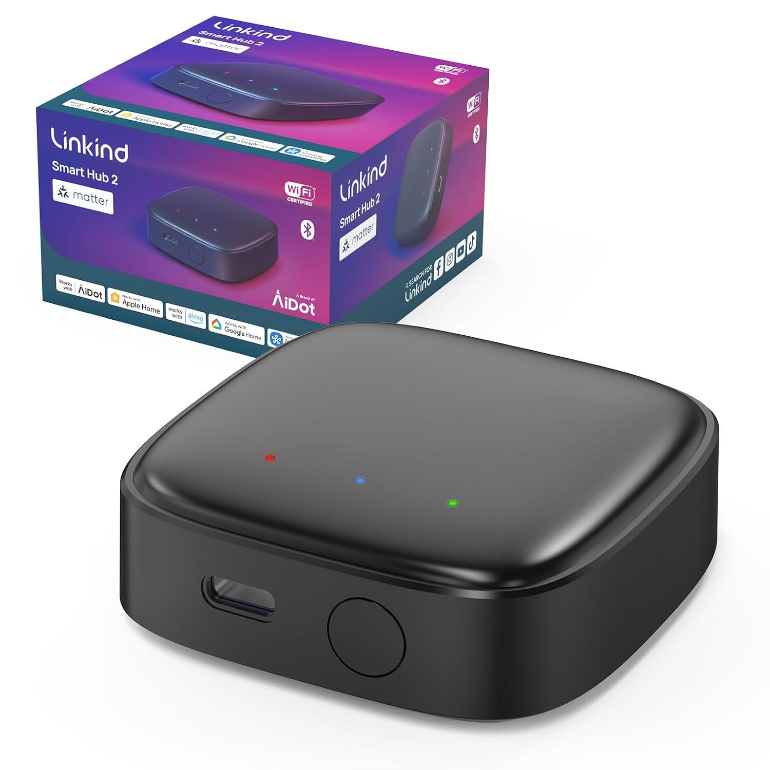Linkind Matter Smart Hub 2 — standalone black hub