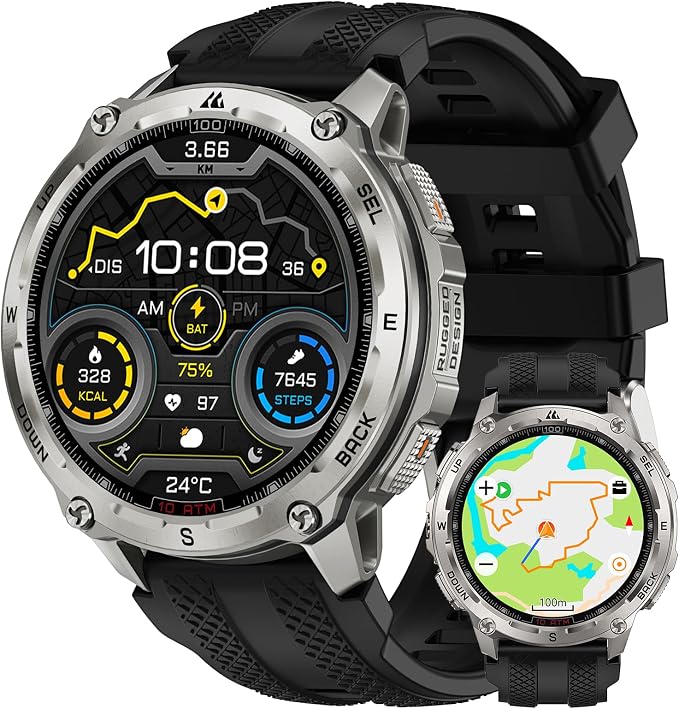 KOSPET Tank T4 in Silver with black silicone strap