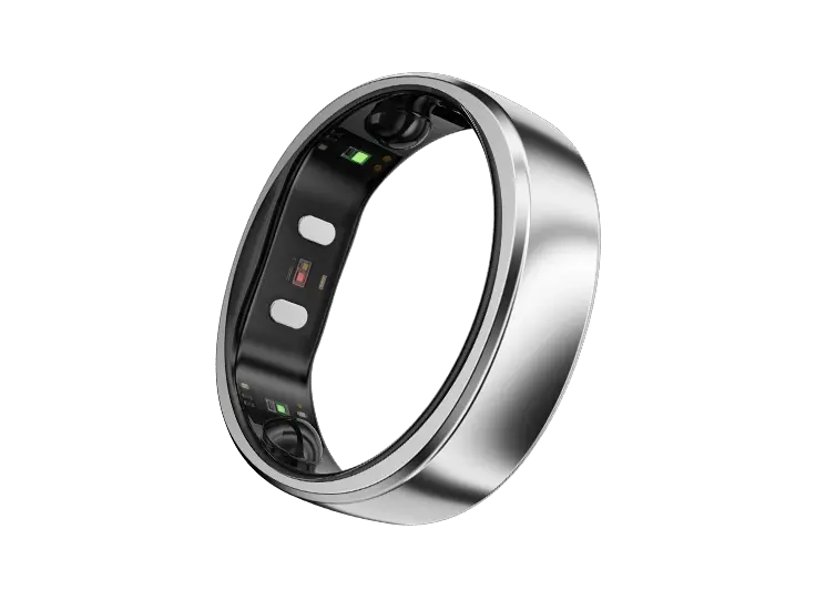 RingConn Gen 2 Air manufacturer reference: Galaxy Silver. Reference photo illustrates finish, not a measured ring size