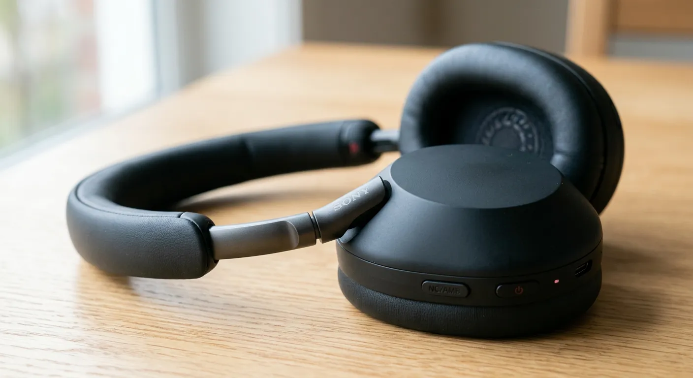 Close-up of Sony WH-1000XM5 features and details